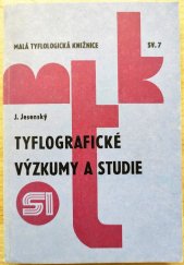 kniha Tyflografické výzkumy a studie, ÚV SI v ČSR 1983