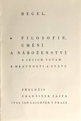 kniha Filosofie umění a náboženství a jejich vztah k mravnosti a státu, Jan Laichter 1943