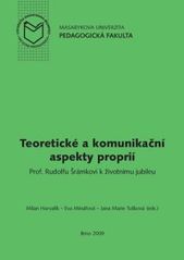 kniha Teoretické a komunikační aspekty proprií prof. Rudolfu Šrámkovi k životnímu jubileu, Masarykova univerzita 2009