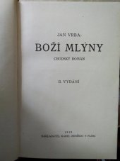 kniha Boží mlýny chodský román, Karel Beníško 1919