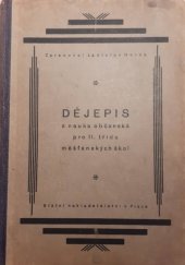 kniha Dějepis a nauka občanská pro 2. třídu měšťanských škol, Státní nakladatelství 1922