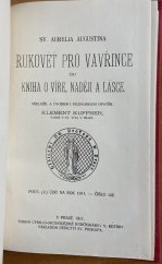 kniha Sv. Aurelia Augustina Rukovět pro Vavřince čili Kniha o víře, naději a lásce, Dědictví sv. Prokopa 1911