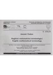 kniha Anglická matematická terminologie = English mathematical terminology, Univerzita obrany 2011