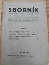 kniha Sborník Jednoty starých českých rodů v Praze, Jaroslav Jiránek 1938