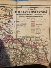 kniha Země Moravskoslezská Fastrova automobilistická a cyklistická mapa silniční s udáním vzdáleností v km, Edvard Fastr 1948