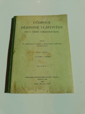 kniha Učebnice dějepisné vlastivědy pro I. třídu středních škol, Historický klub 1935