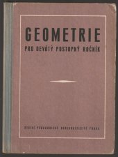 kniha Geometrie pro devátý postupný ročník všeobecně vzdělávacích škol, SPN 1955