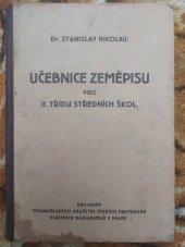 kniha Učebnice zeměpisu pro druhou třídu středních škol, Ústř. spolek čes. profesorů 1923