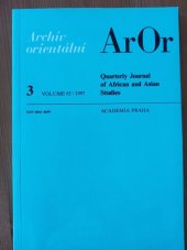 kniha Archív orientální Quarterly Journal of African and Asian studies, Orientální ústav Akademie věd ČR 1997