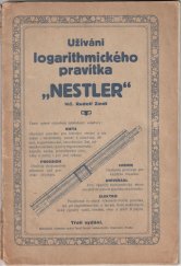 kniha Užívání logarithmického pravítka "Nestler", Josef Strejc 