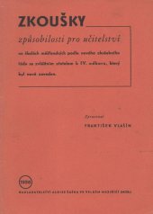 kniha Zkoušky způsobilosti pro učitelství na školách měšťanských, Alois Šašek 1936