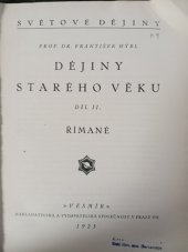 kniha Dějiny starého věku. Díl II, - Římané, Vesmír 1925