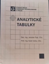 kniha Analytické tabulky, Vysoká škola chemicko-technologická 1995