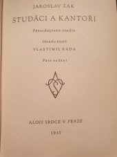 kniha Študáci a kantoři přírodopisná studie, Alois Srdce 1937