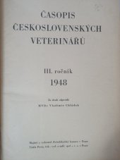 kniha Časopis Československých veterinářů III. ročník 1948, Zvěrolékařská komora 1948