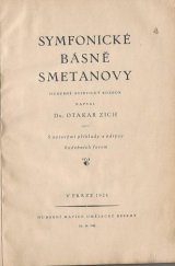 kniha Symfonické básně Smetanovy hudebně estetický rozbor, Hudební Matice Umělecké Besedy 1924