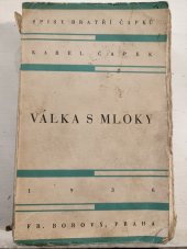 kniha Válka s Mloky, Fr. Borový 1936