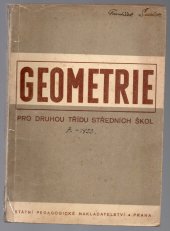 kniha Geometrie pro druhou třídu středních škol, SPN 1953