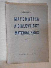 kniha Matematika a dialektický materialismus. Část 1, Přírodovědecké vydavatelství 1952