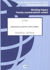 kniha Informační asymetrie a tržní selhání, Oeconomica 2009