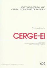 kniha Access to capital and capital structure of the firm, CERGE-EI 2010