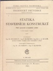 kniha Statika stavebních konstrukcí, Česká matice technická 1941