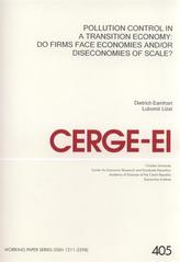 kniha Pollution control in a transition economy: do firms face economies and/or diseconomies of scale?, CERGE-EI 2010