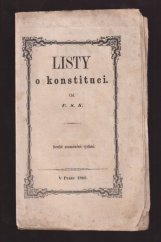 kniha Listy o konstituci, Tisk a sklad Kat. Jeřábkové 1861