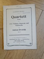 kniha Dvorak, No. 298, Streichquartett Op 34, D moll, Ernst Eulenburg 1900