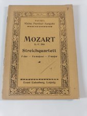 kniha Mozart, No. 27.  Streichquartett, F dur., Ernst Eulenburg 1900