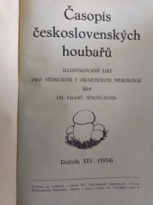 kniha Časopis československých houbařů ilustrovaný list, Československá mykologická společnost 1934