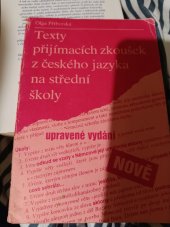 kniha Texty přijímacích zkoušek z českého jazyka na střední školy, Blug 1996