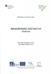 kniha Manažerské účetnictví Učebnice, Mendelova univerzita v Brně 2014