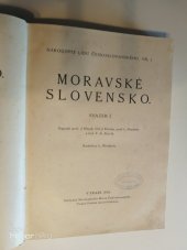 kniha Moravské Slovensko. Sv. 1., Národopisná společ. československá 1923