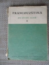 kniha Francouzština pro devátý ročník Pokusná učebnice, SPN 1961