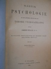 kniha Nástin psychologie se zvláštním zřetelem ke theorii vychovatelství, J. Otto 1891