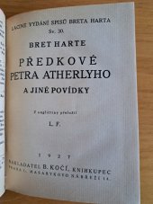 kniha Předkové Petra Atherlyho a jiné povídky, B. Kočí 1927