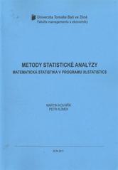 kniha Metody statistické analýzy matematická statistika v programu XLStatistics, Univerzita Tomáše Bati ve Zlíně 2011