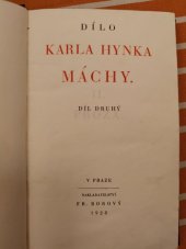 kniha Dílo Karla Hynka Máchy 2. - Próza, Fr. Borový 1928