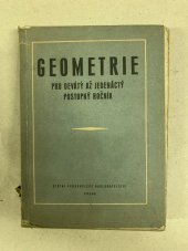 kniha Geometrie pro devátý až jedenáctý postupný ročník všeobecně vzdělávacích škol, SPN 1954