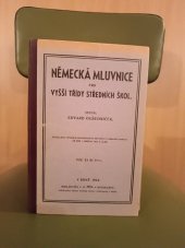 kniha Německá mluvnice pro vyšší třídy středních škol, A. Píša 1932