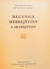 kniha Mluvnice hebrejštiny a aramejštiny, Československá akademie věd 1956