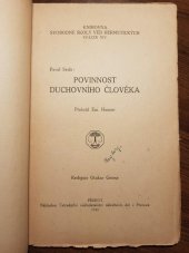 kniha Povinnost duchovního člověka, Ústřední nakladatelství okultních děl 1919