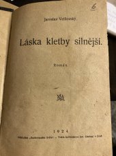 kniha Láska kletby silnější Román, Antonín Odehnal 1924