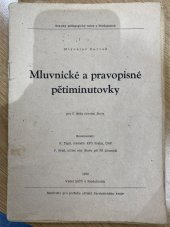 kniha Mluvnické a pravopisné pětiminutovky pro 5. třídu národní školy, Krajský pedagogický ústav 1959