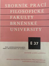 kniha Sborník prací filosofické fakulty brněnské university Řada archeologicko-klasická, Masarykova universita, filosofická fakulta 1992