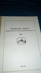 kniha Studijne zvesti archeologickeho ustavu slovenskej akademie vied 29, Archeologicky ustav slovenskej akademie vied 1993