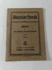 kniha Vitezslav Novak, Quartett, Op. 35 fur zwei violinen, viola und violoncell, Breitkopf und Härtel 1978