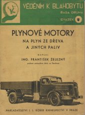 kniha Plynové motory na plyn ze dřeva a jiných paliv, I.L. Kober 1940