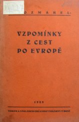 kniha Vzpomínky z cest po Evropě, Občanská tiskárna 1929